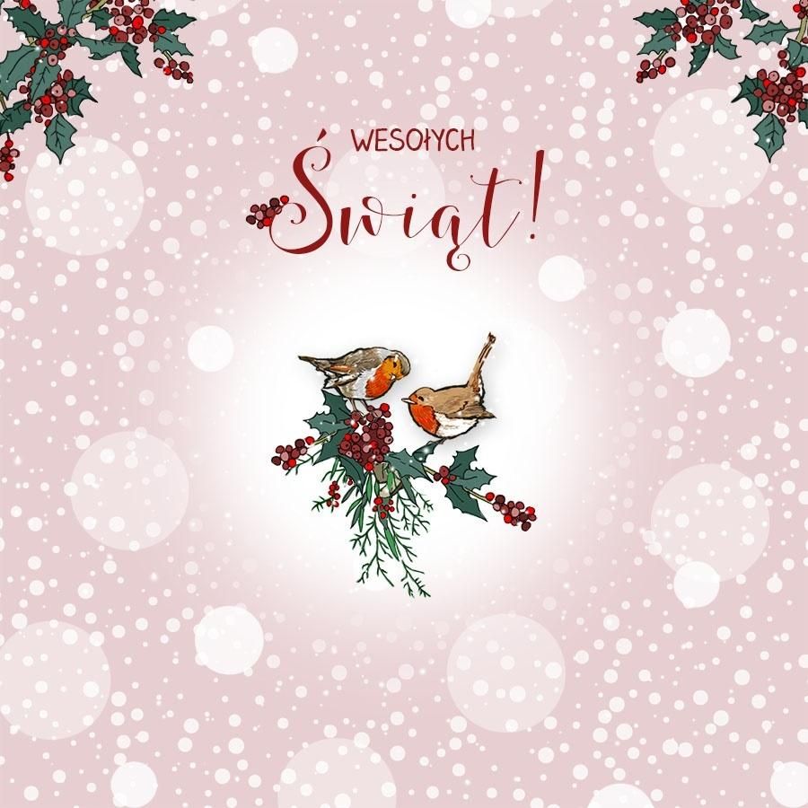 Clear Creation Karnet Swarovski kwadrat CL3510_PO Święta Ptaszki