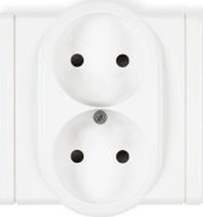 Karlik FLEXI Gniazdo podwójne b/u biały FGP-2