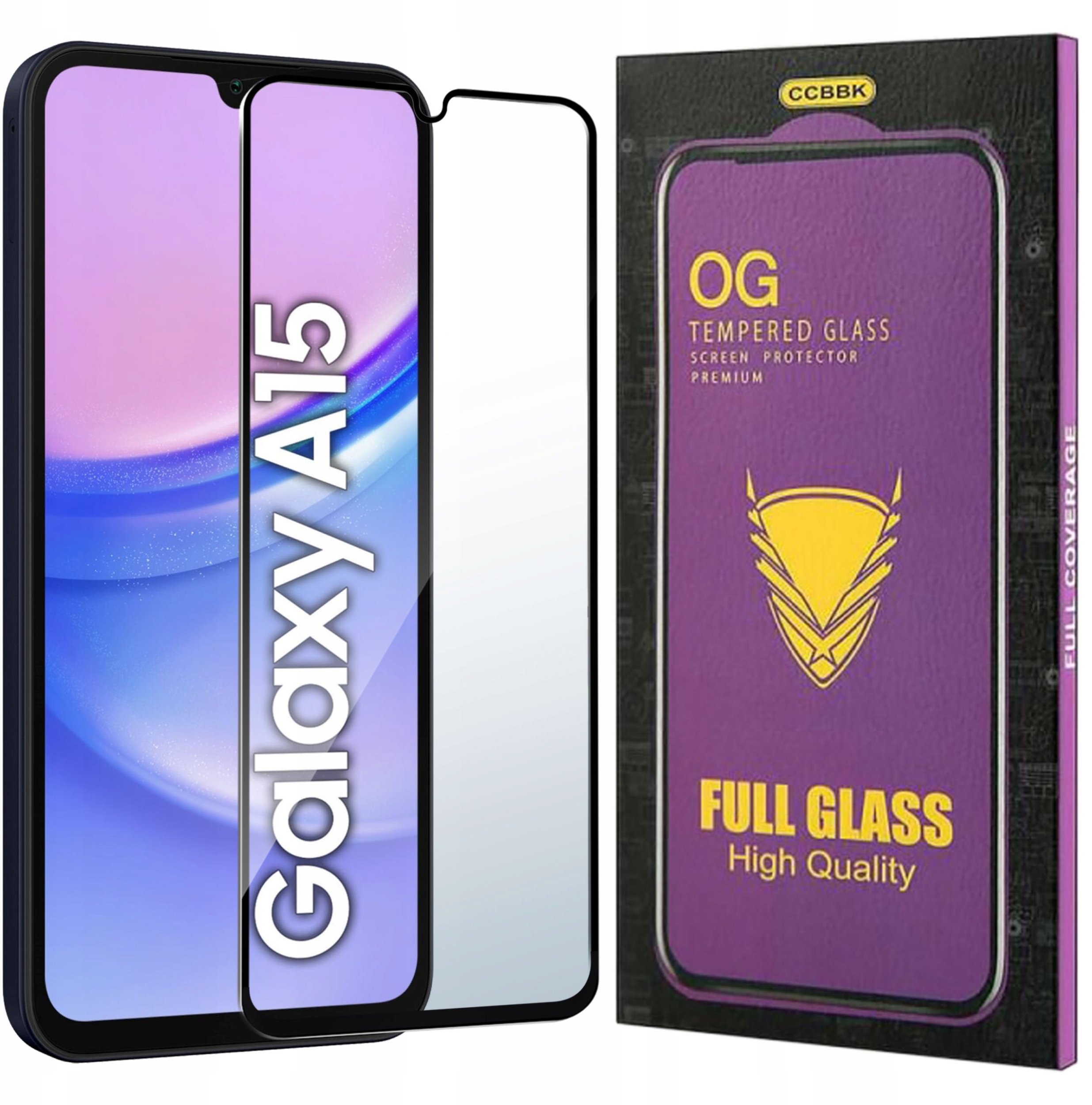 Szkło HARTOWANE 5D do Samsung Galaxy A15 5G OG PREMIUM CAŁY EKRAN PEŁNE