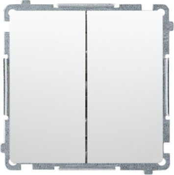 Kontakt-Simon Łącznik schodowy Kontakt-Simon Simon Basic BMW6/2.01/X/11 podwójny bez piktogramu moduł 10AX 250V~ zaciski śrubowe biały