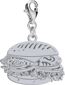 Radziszewska Jewellery Srebrny Charms HAMBURGER DEDYKACJA