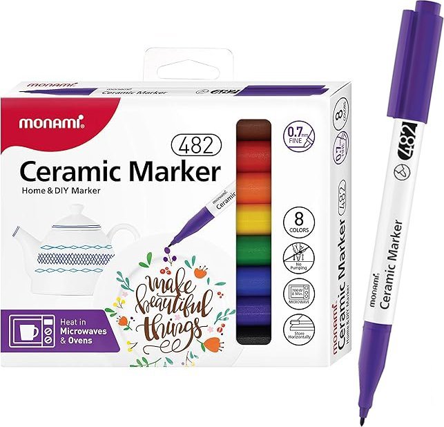Monami Markery Do Ceramiki Ceramic Marker F 0,7mm 482 8 Kolorów