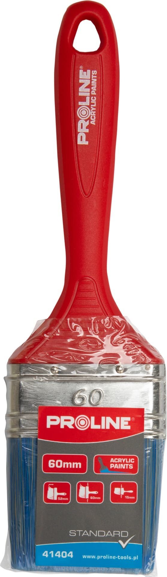 Pro-Line Pędzel płaski standard 60mm,rączka plastik,akryl,proline