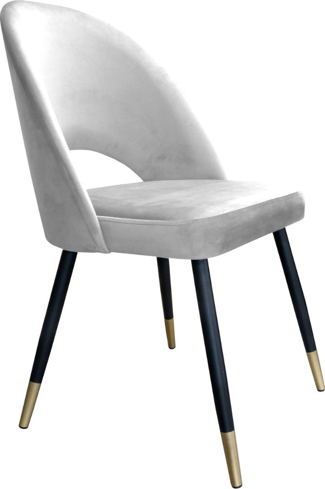 Atos Krzesło ISKAR VELVET GOLD jasno szare nowoczesne z kubełkowym oparciem ATOS