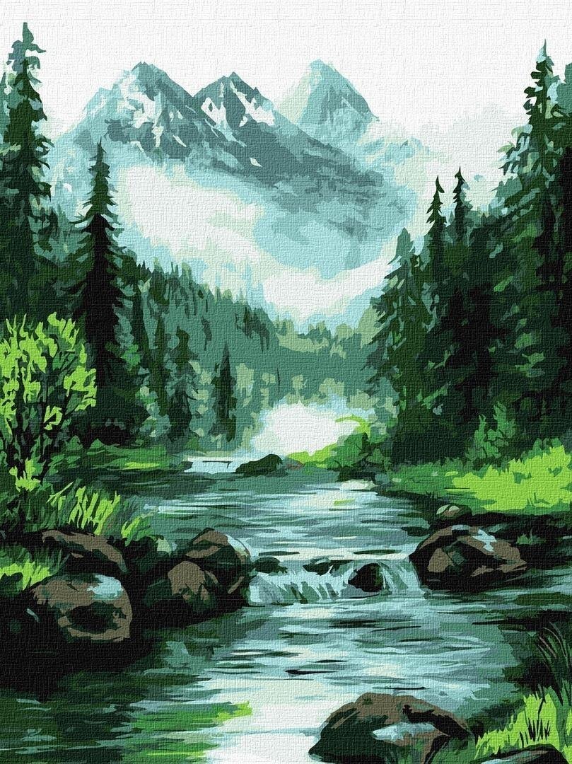 Malowanie po numerach - Tajemnicze źródło 30x40cm