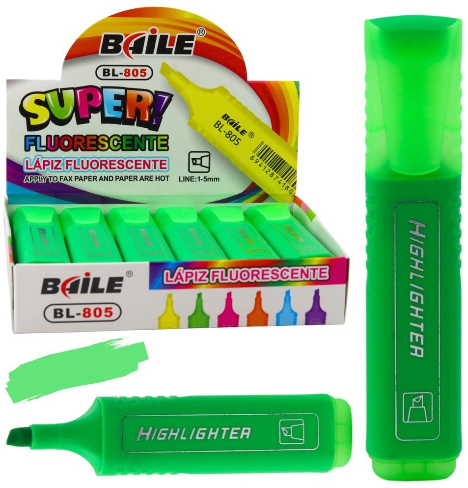 Pisak Zakreślacz Do Notatek Szkolny Biurowy Neonowy Intensywny Zielony