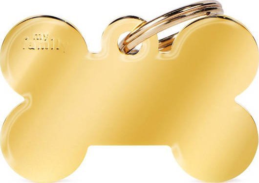 Zawieszka Adresówka Identyfikator z grawerem dla psa i kota kształt duża złota kość