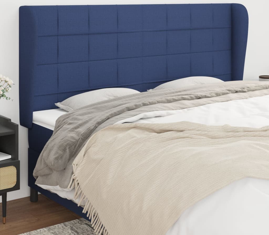 vidaXL vidaXL Zagłówek uszak, niebieski, 163x23x118/128 cm, tkanina