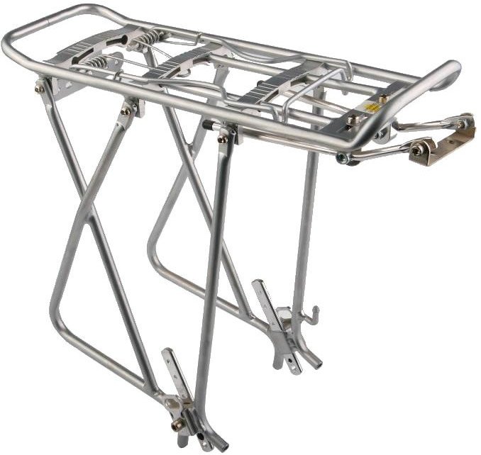 Aluminiowy bagażnik rowerowy regulowany 24"-26"-28" srebrny z blaszką montażową Uniwersalny