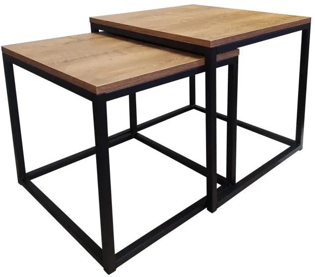 Stolik kawowy 2w1 CUBE orzech/czarny ATOS