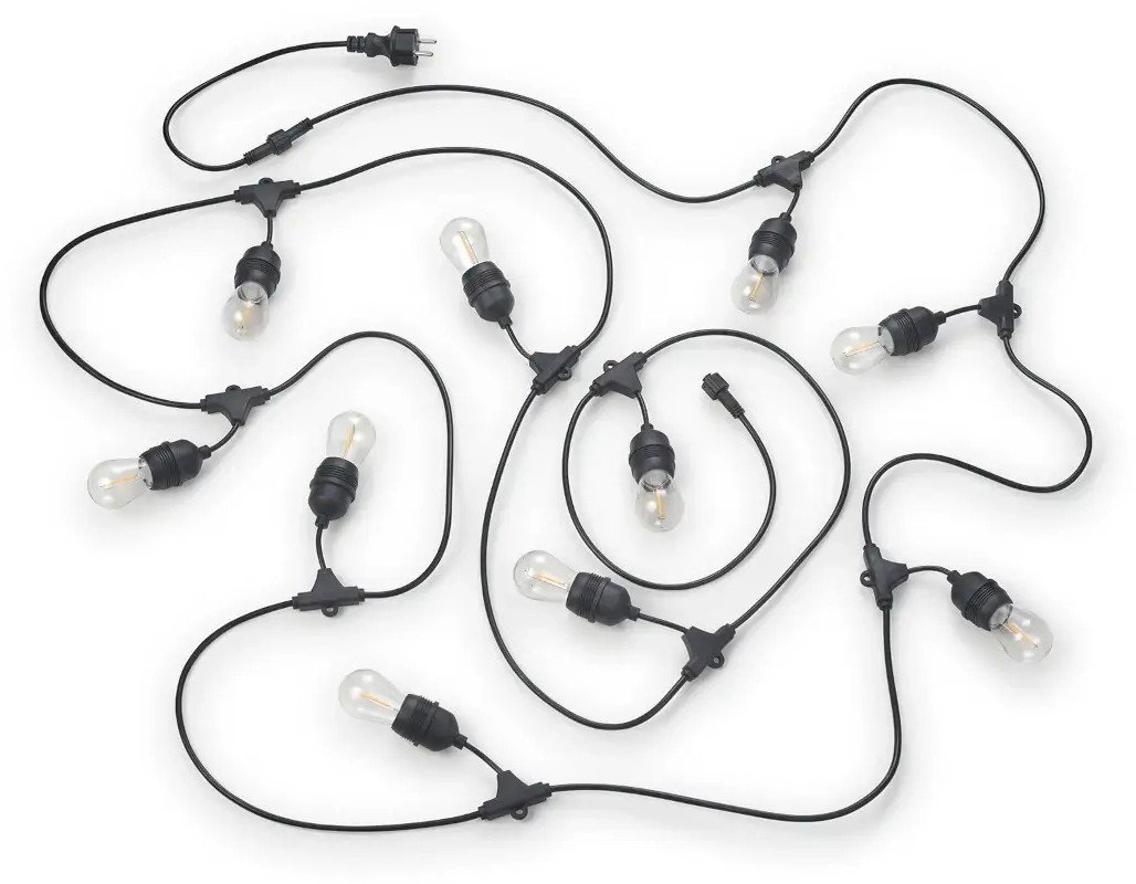 Zewnętrzna girlanda do ogrodu z żarówkami CHAIN R74771132 IP44 czarny