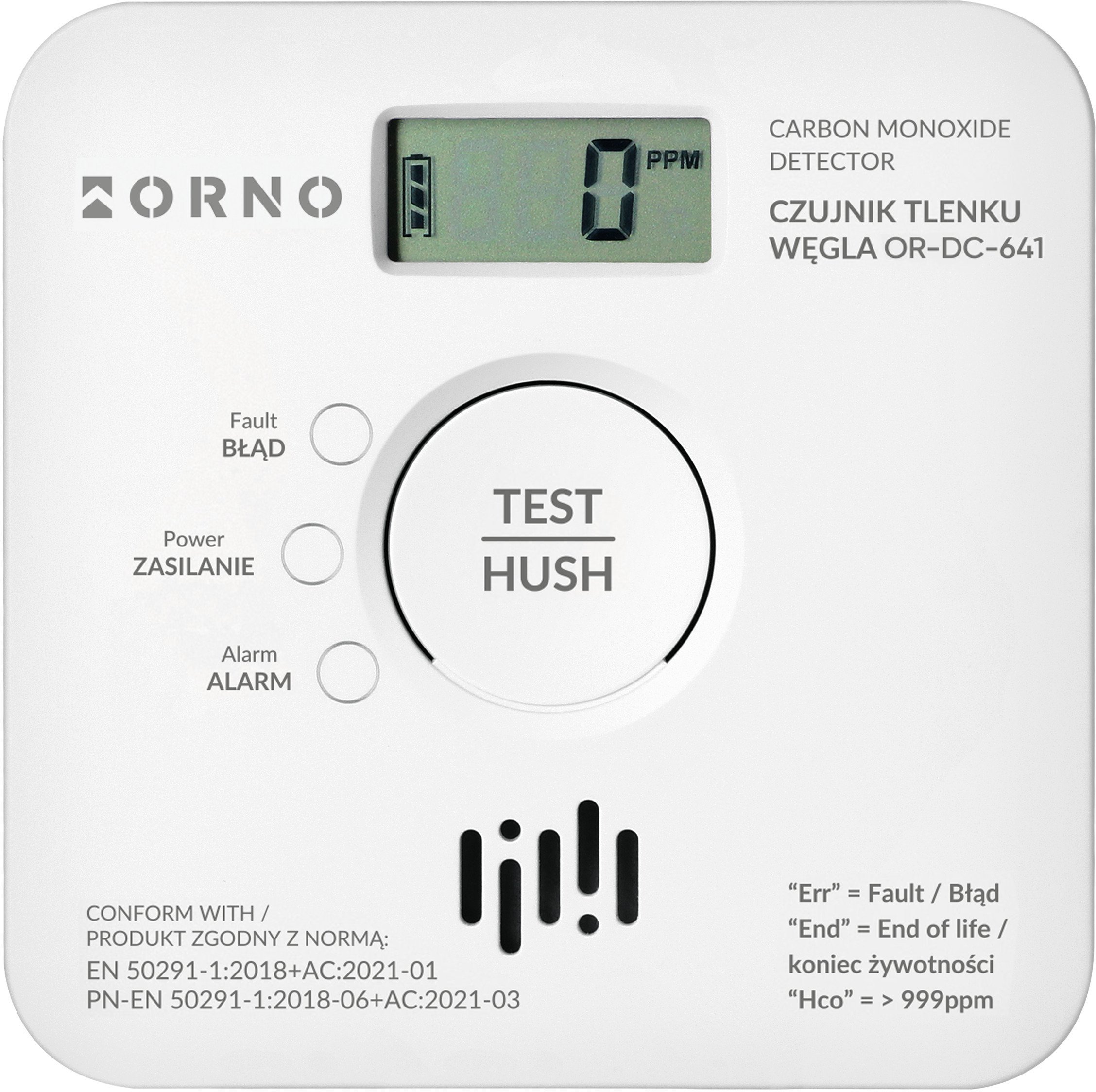 Orno czujnik tlenku węgla (czadu) 2xAA, żywotność czujnika 10 lat, Tuya Smart Wi-Fi