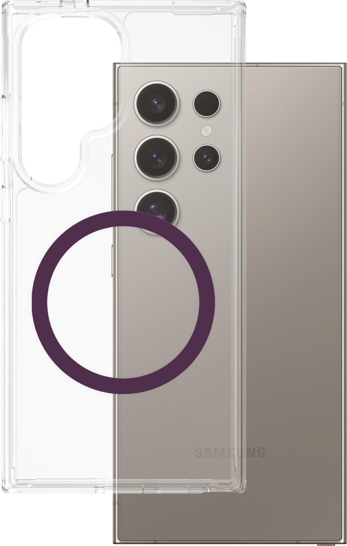 Etui CARE by PanzerGlass Flagship Urban Combat Purple QI do Samsung Galaxy S25 Ultra przezroczysty