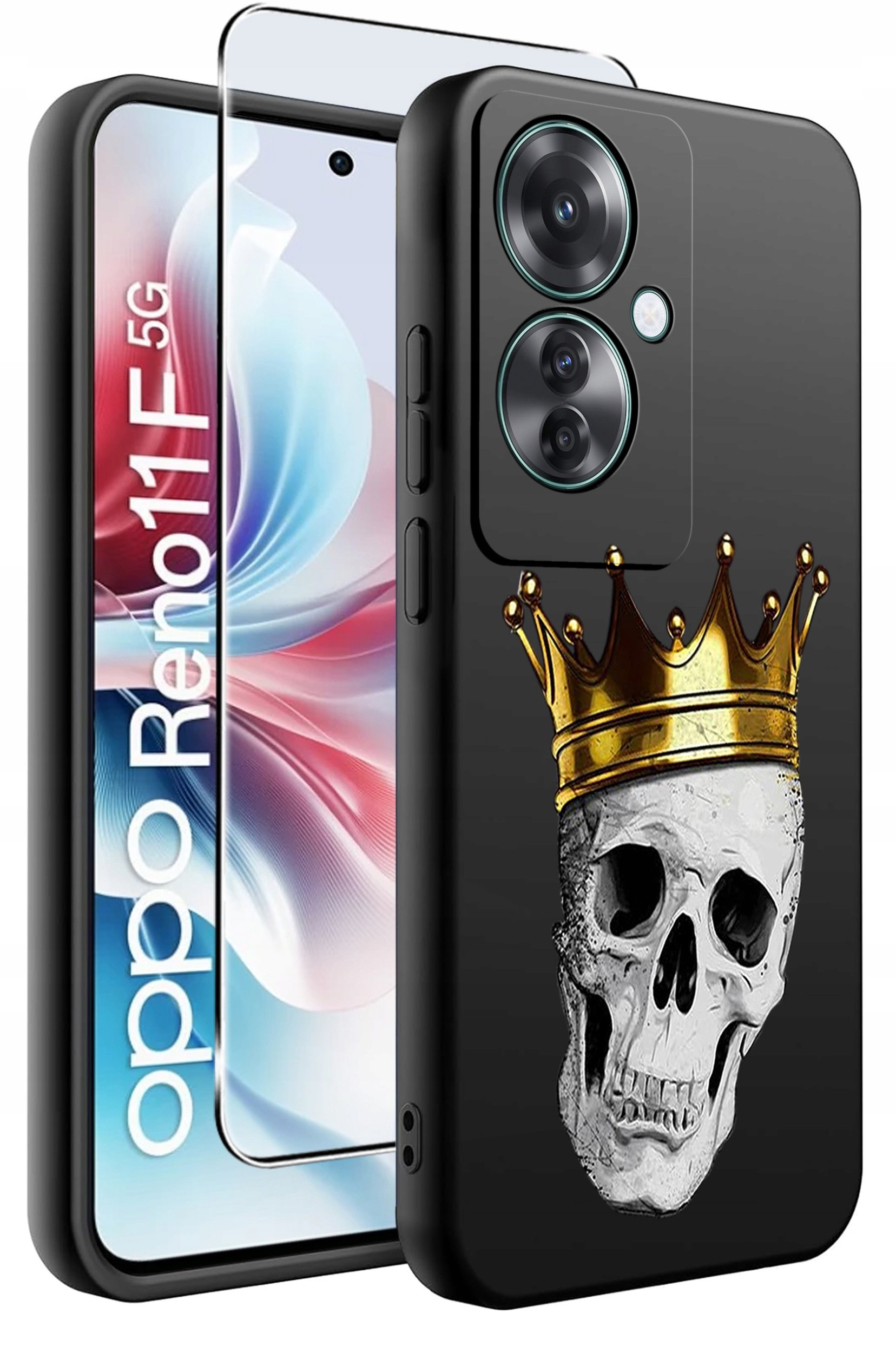 ETUI do Oppo Reno11 F 5G WZORY | SILIKONOWE MATT CASE + SZKŁO HARTOWANE 9H