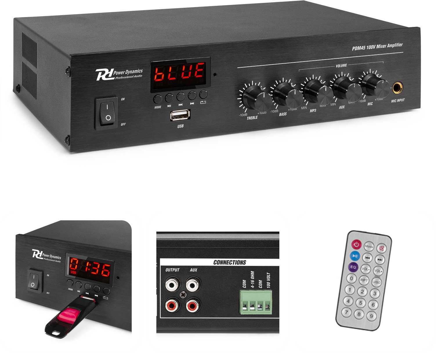 Wzmacniacz 100V 45W RMS BT PDM45 Power Dynamics one size