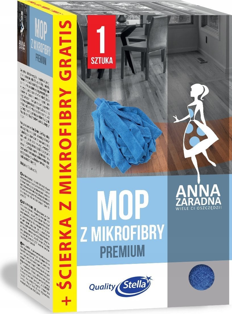 Anna Zaradna Mop z mikrofibry ANNA ZARADNA + ścierka z mikrofibry gratis