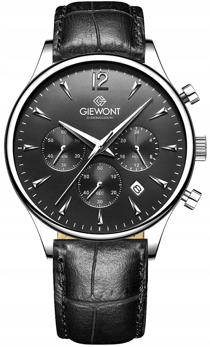 Zegarek Giewont Zegarek Męski Chronograph Sapphire Czarno Srebrny GW6310-A2