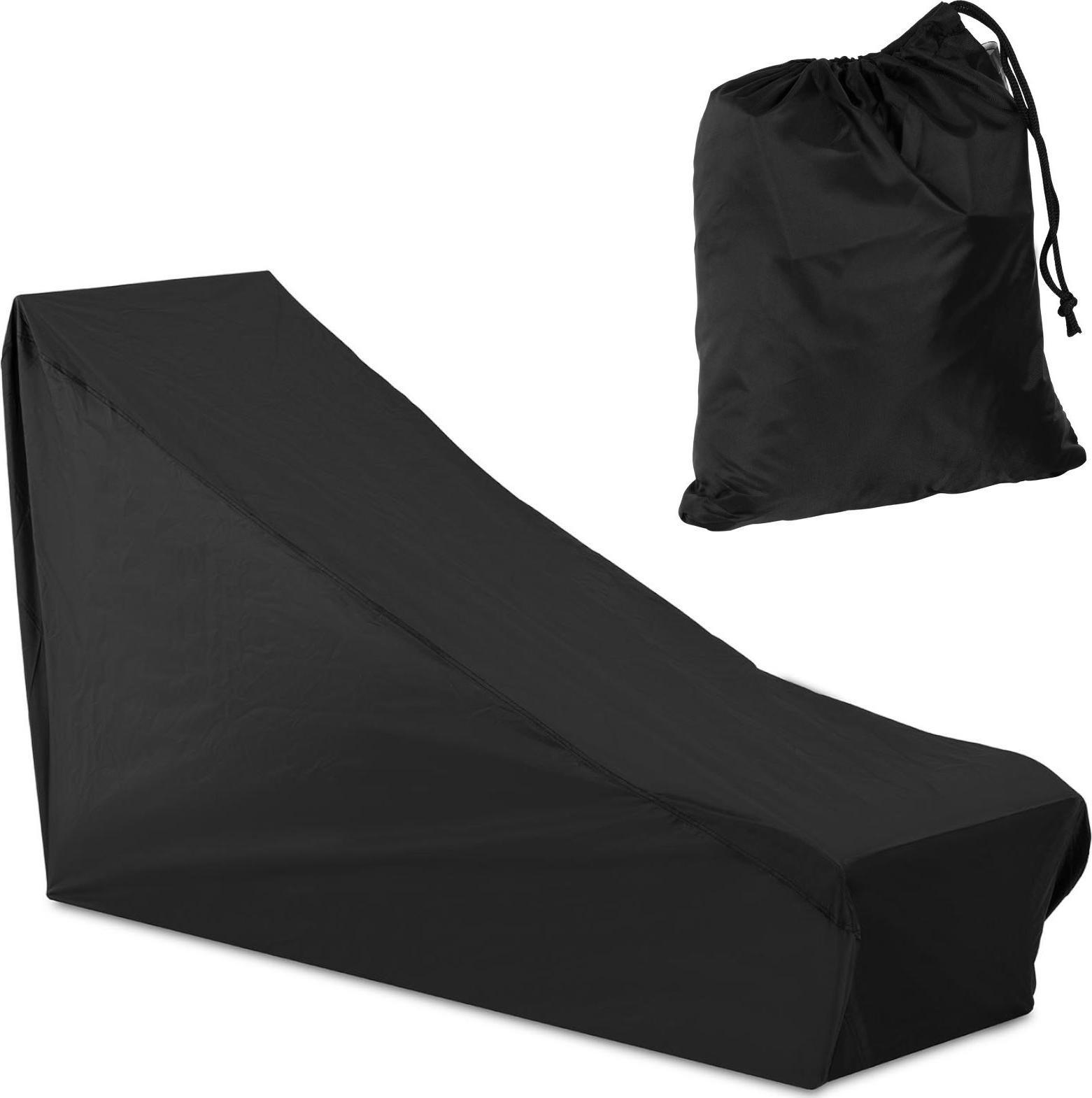 Uniprodo Pokrowiec ochronny na leżak ogrodowy tarasowy czarny 18x6x23 cm