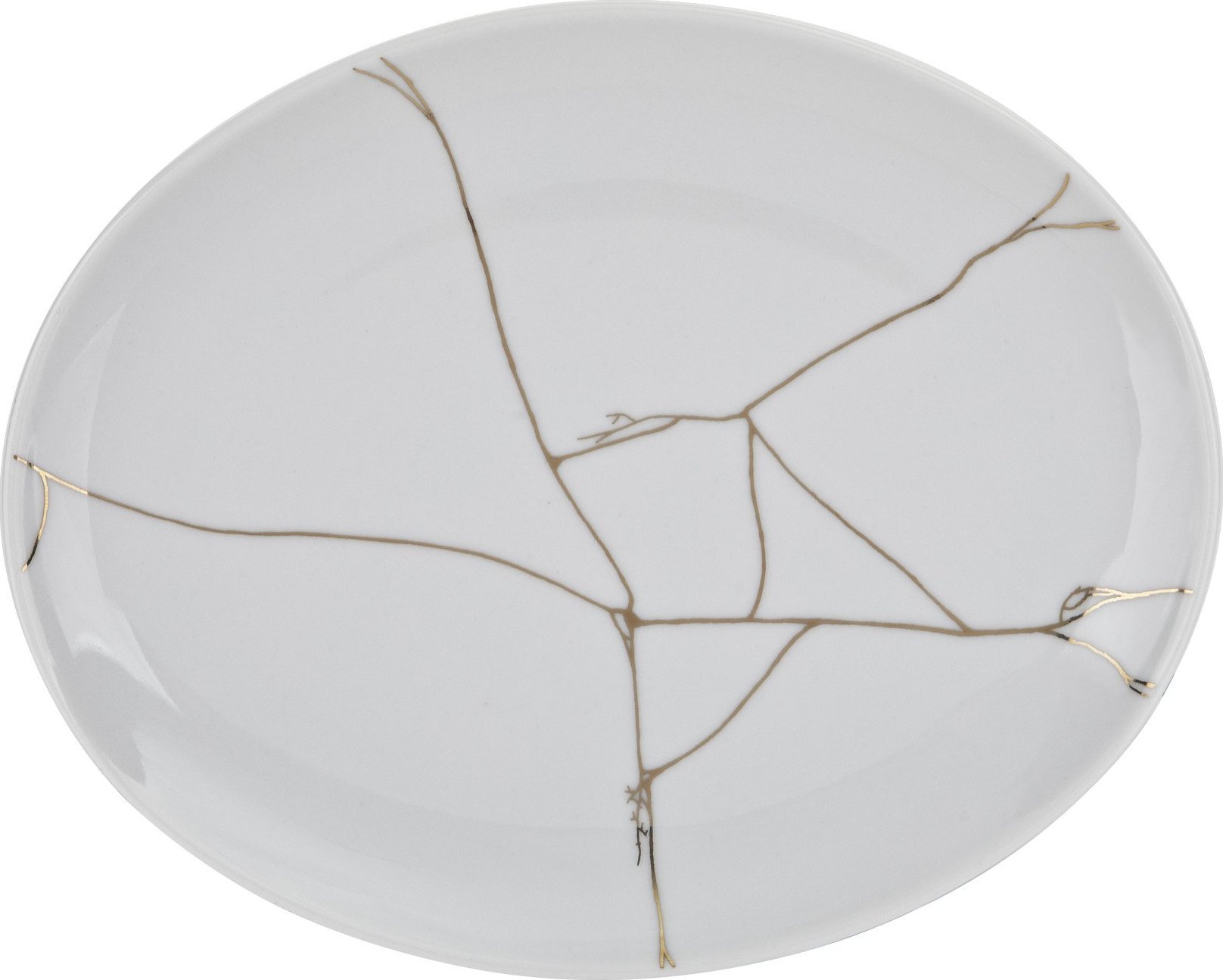 Karolina Talerz owalny 22 cm Tektonika biała