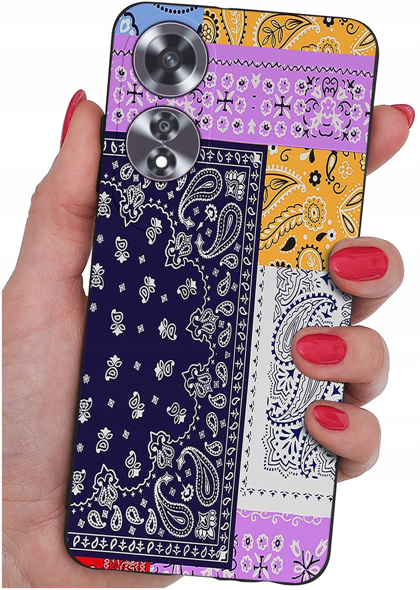 krainaGSM Etui do Oppo A60 4G WZORY SILIKONOWE MATT CASE + SZKŁO 9H