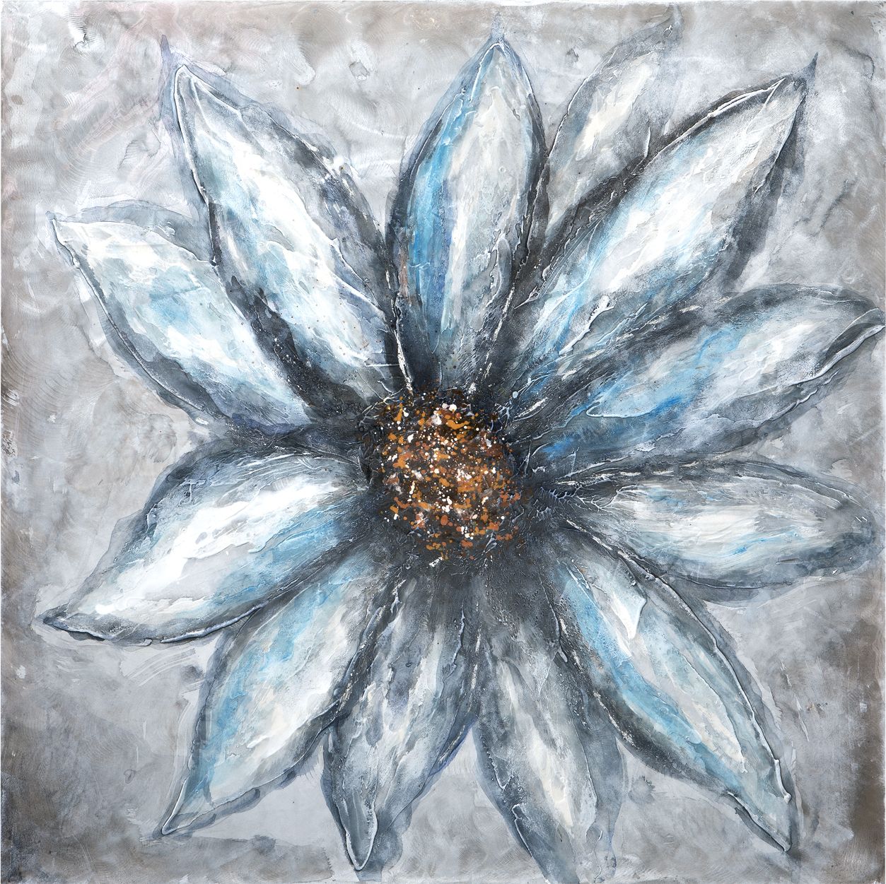 Witek Home Obraz 100x100 cm Niebieski Kwiat