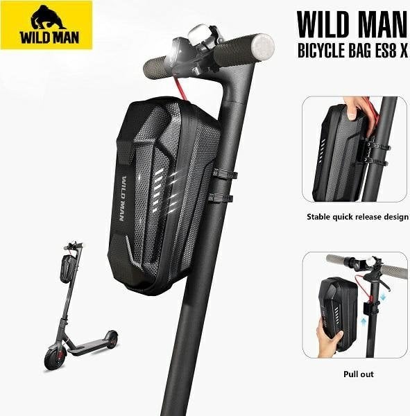 WildMan WILDMAN Etui/uchwyt na hulajnogę ES8X Max sakwa na ramę czarna/black