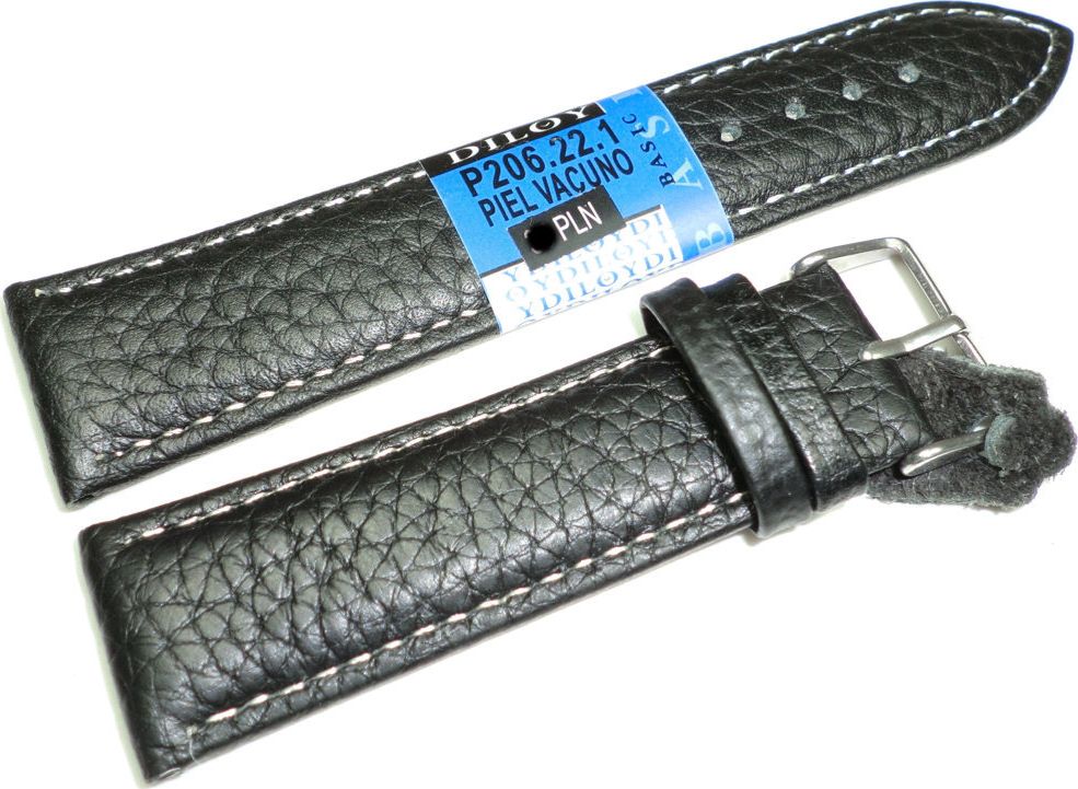 Diloy Skórzany pasek do zegarka 22 mm Diloy P206.22.1 uniwersalny