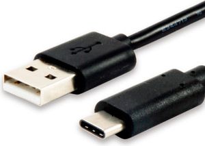Kabel USB Equip USB-A - USB-C 1 m Czarny (12888107)