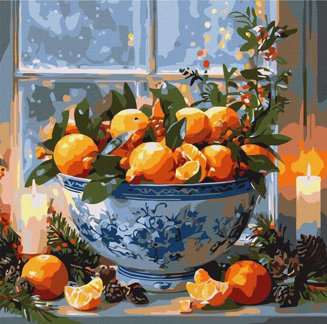 Malowanie po numerach - Cytrusy w wazonie 40x40cm