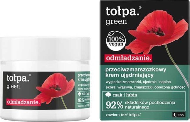 Tołpa Green Odmładzanie Przeciwzmarszczkowy krem ujędrniający 40+ na noc 50ml