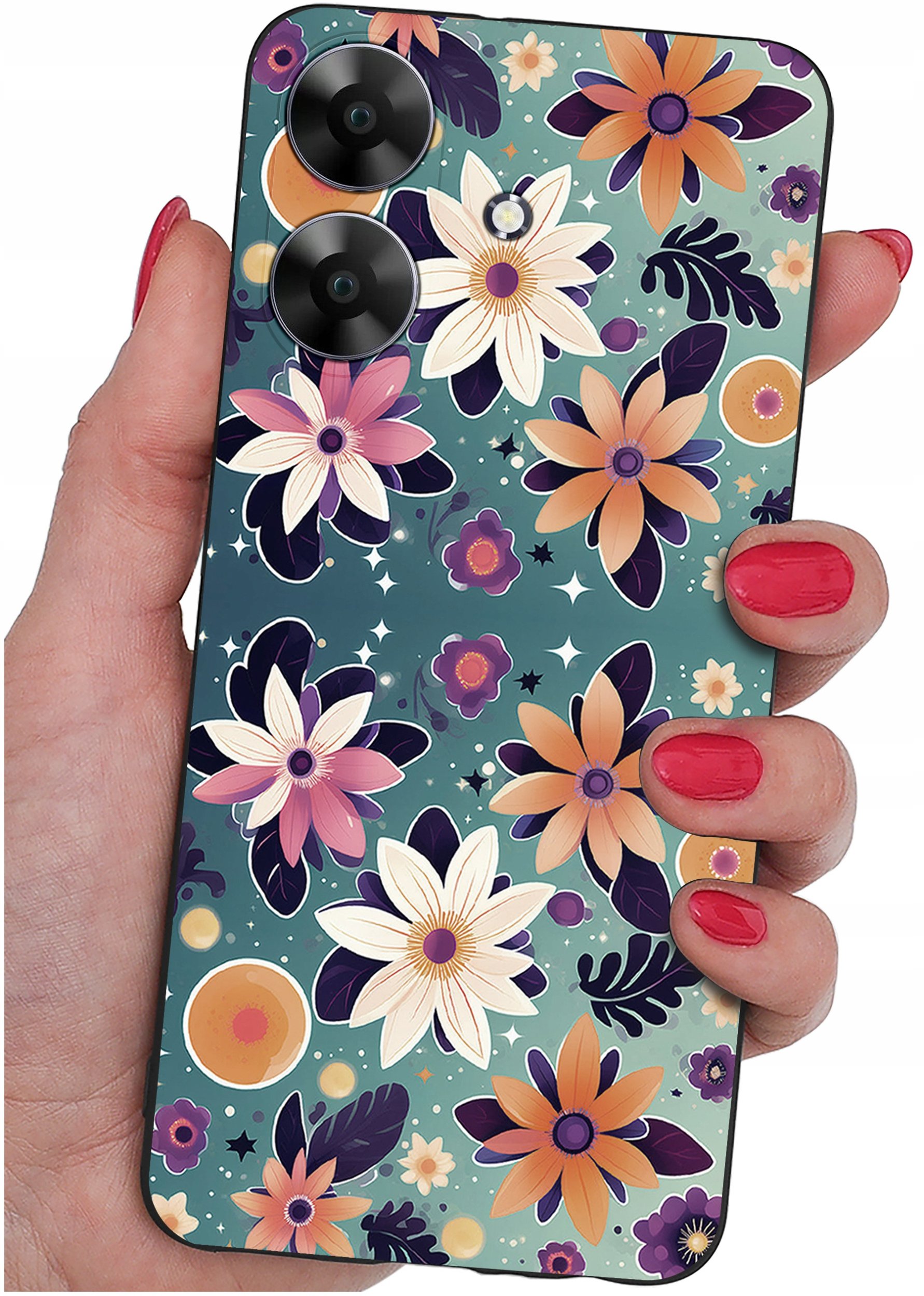 ETUI do Realme Note 60 CASE WZORY | SILIKONOWE MATT CASE + SZKŁO 9H