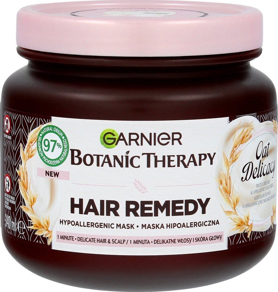 Garnier Botanic Therapy Hypoalergiczna Maska do włosów delikatnych z mlekiem owsianym i kremem ryżowym 340ml