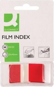 Q-Connect Zakładki indeksujące Q-CONNECT, PP, 25,4x43,7mm, 50 kart., czerwone