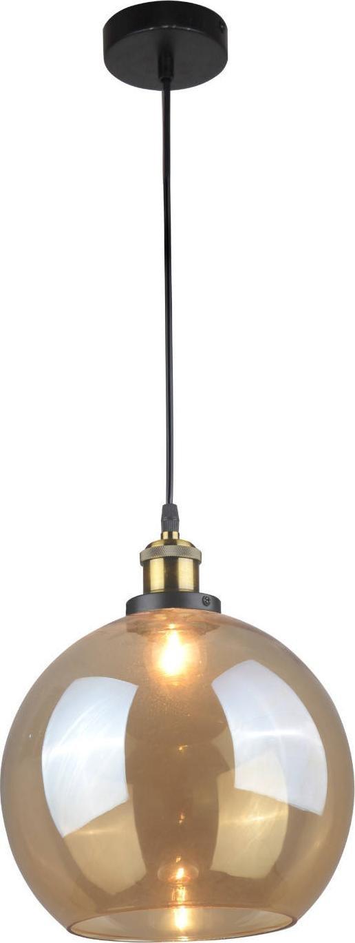 Lampa wisząca Polux Loftowa LAMPA wisząca IRWIN 316202 Polux szklana OPRAWA skandynawski ZWIS kula bursztynowa