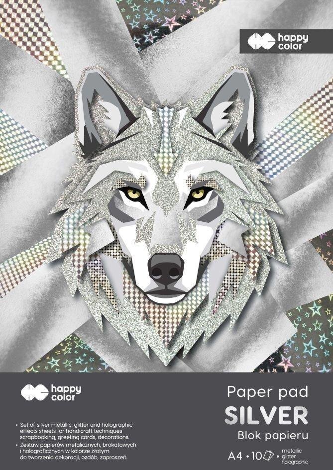 Blok Hobby Silver A4 150-230g 10ark HAPPY COLOR