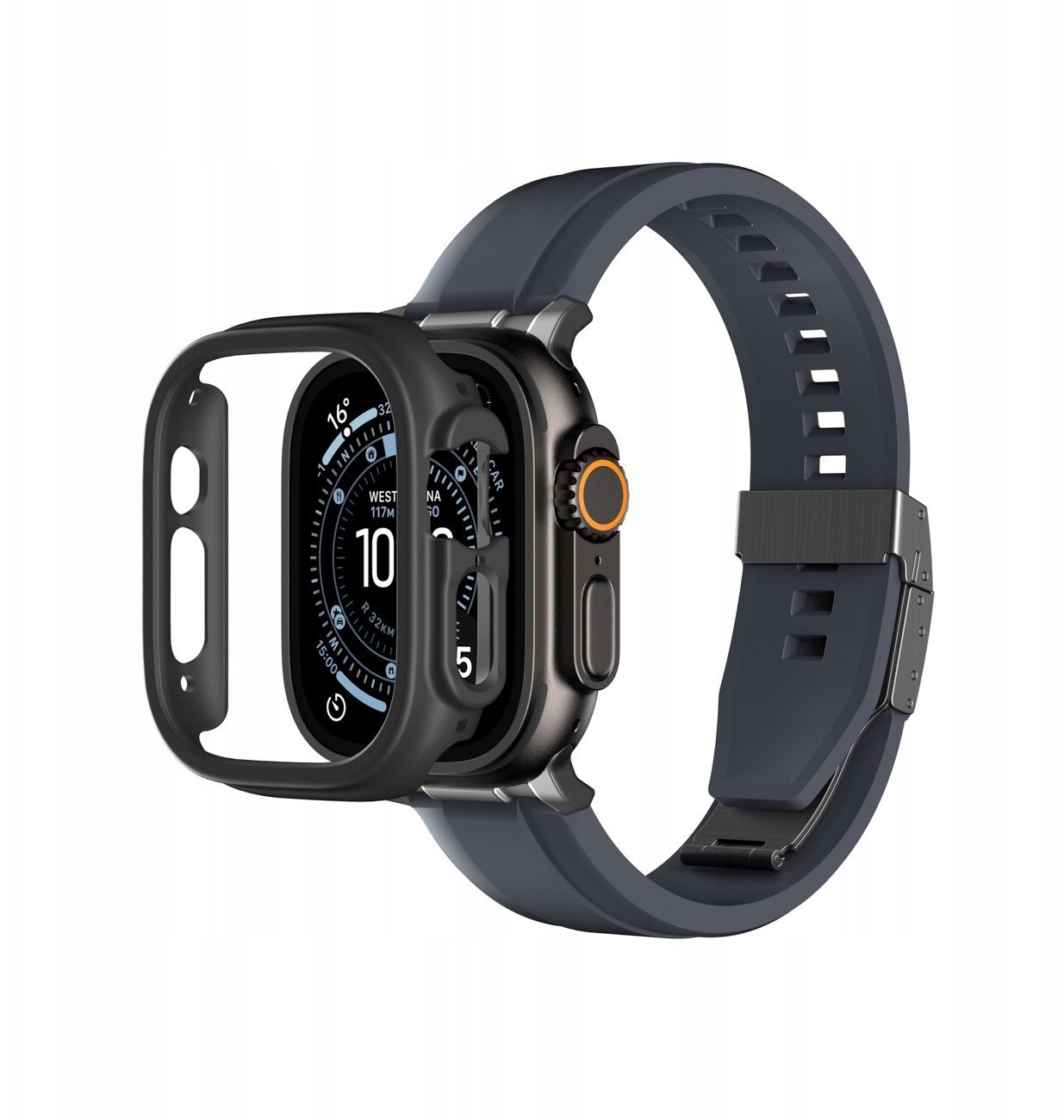 Amazingthing Etui ochronne Minimal na Apple Watch UItra 3 49 mm - czarne