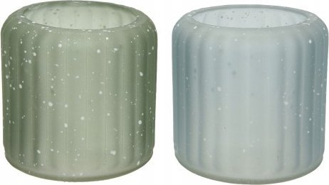 Kaemingk Świecznik szklany ozdobny w kropki 7,5 x 8 cm 1szt