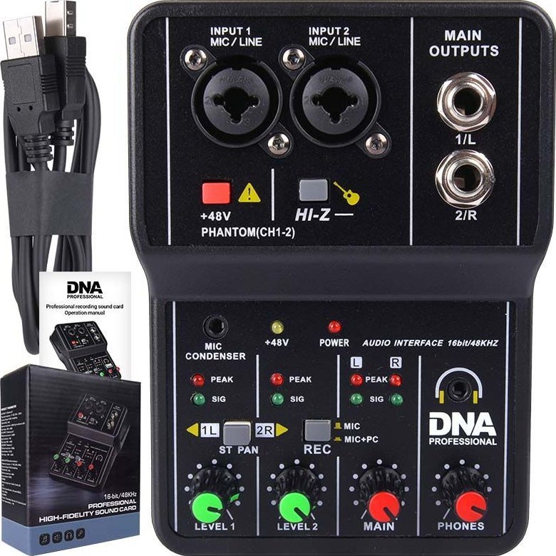 DNA DNA MIX 2 mikser 2-kanałowy phantom interfejs USB