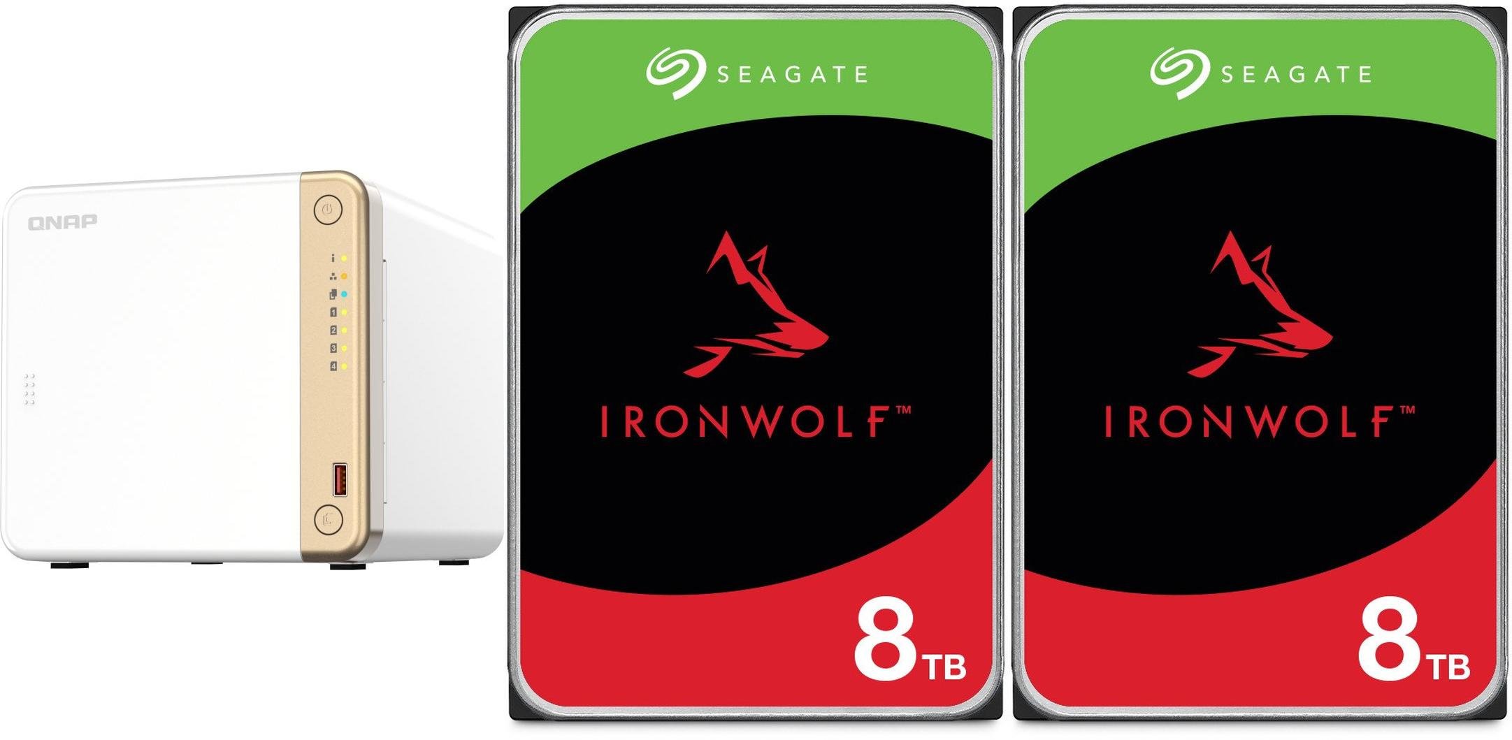 Serwer plików Qnap TS-462-4G + 2x Seagate IronWolf 8TB (ST8000VN004)