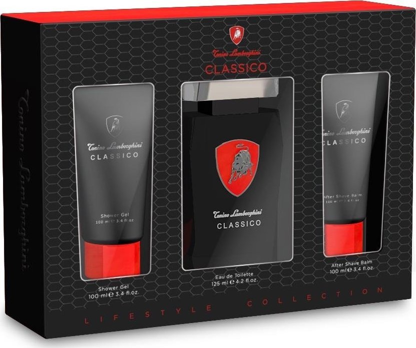 Tonino Lamborghini Classico zestaw woda toaletowa spray 125ml + balsam po goleniu 100ml + żel pod prysznic 100ml