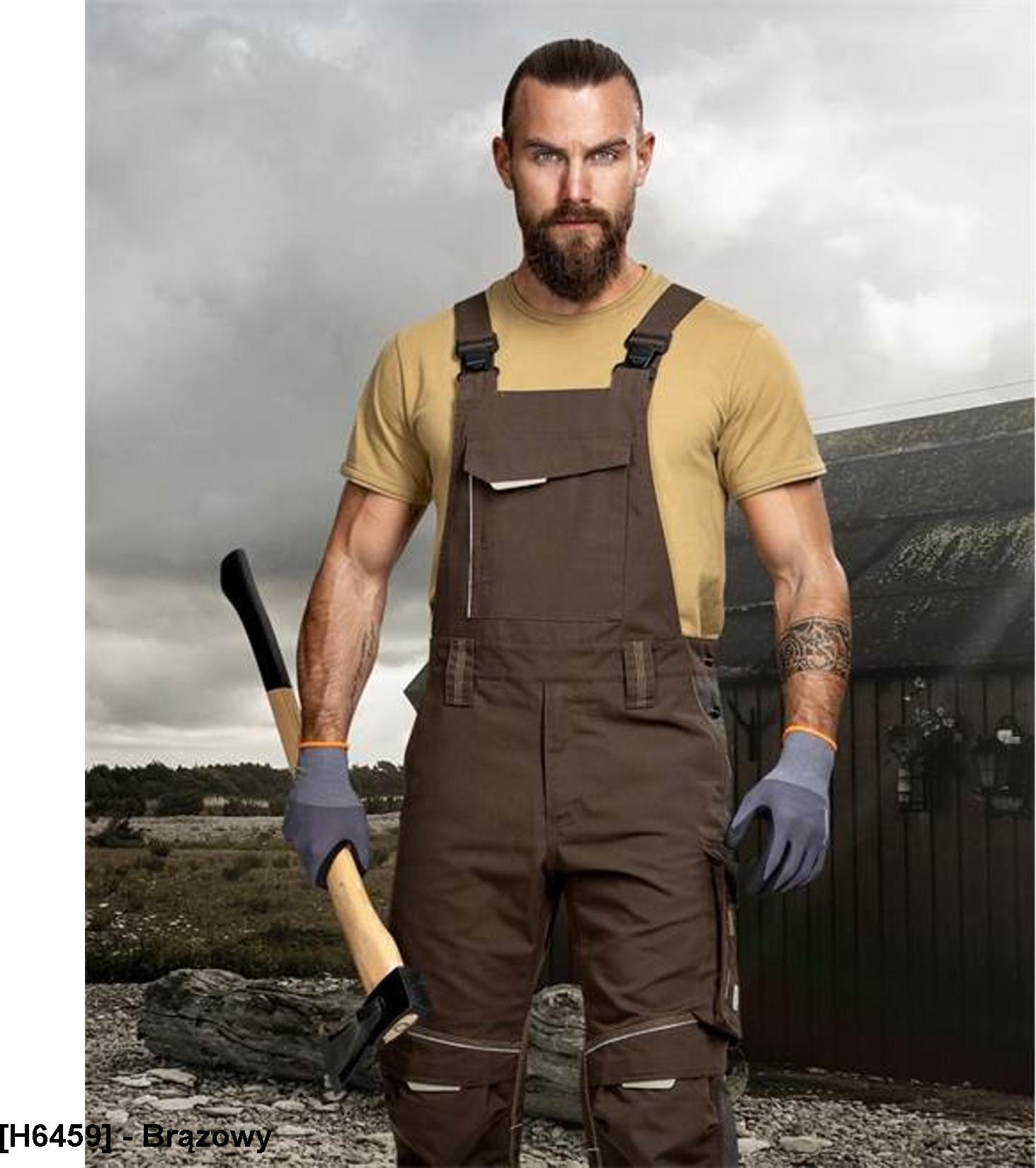 Ardon ARDON URBAN+ - spodnie ogrodniczki 65 % poliester, 35 % bawełna, canvas, ok. 270 g/m Tabiflex - stretch, 11kieszeni + na - zielony 52