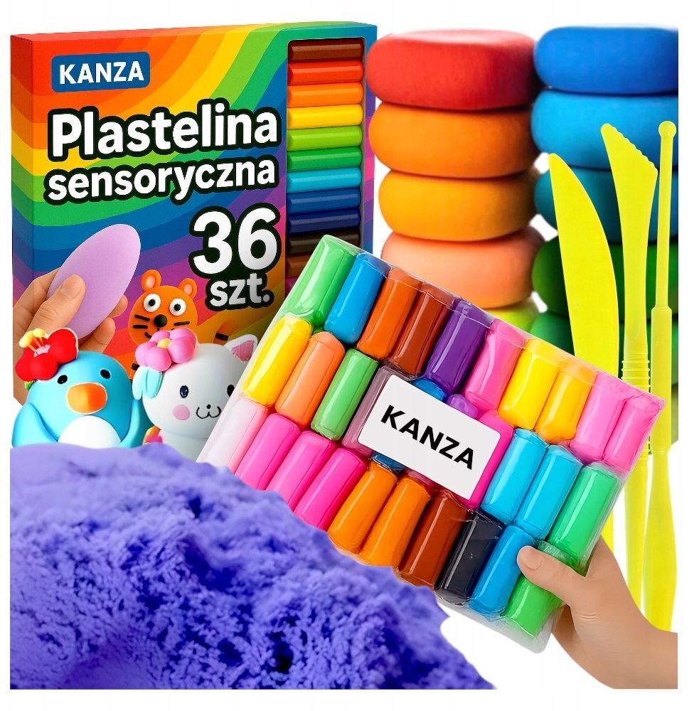 PLASTELINA PIANKOLINA DLA DZIECI 36szt. KANZA