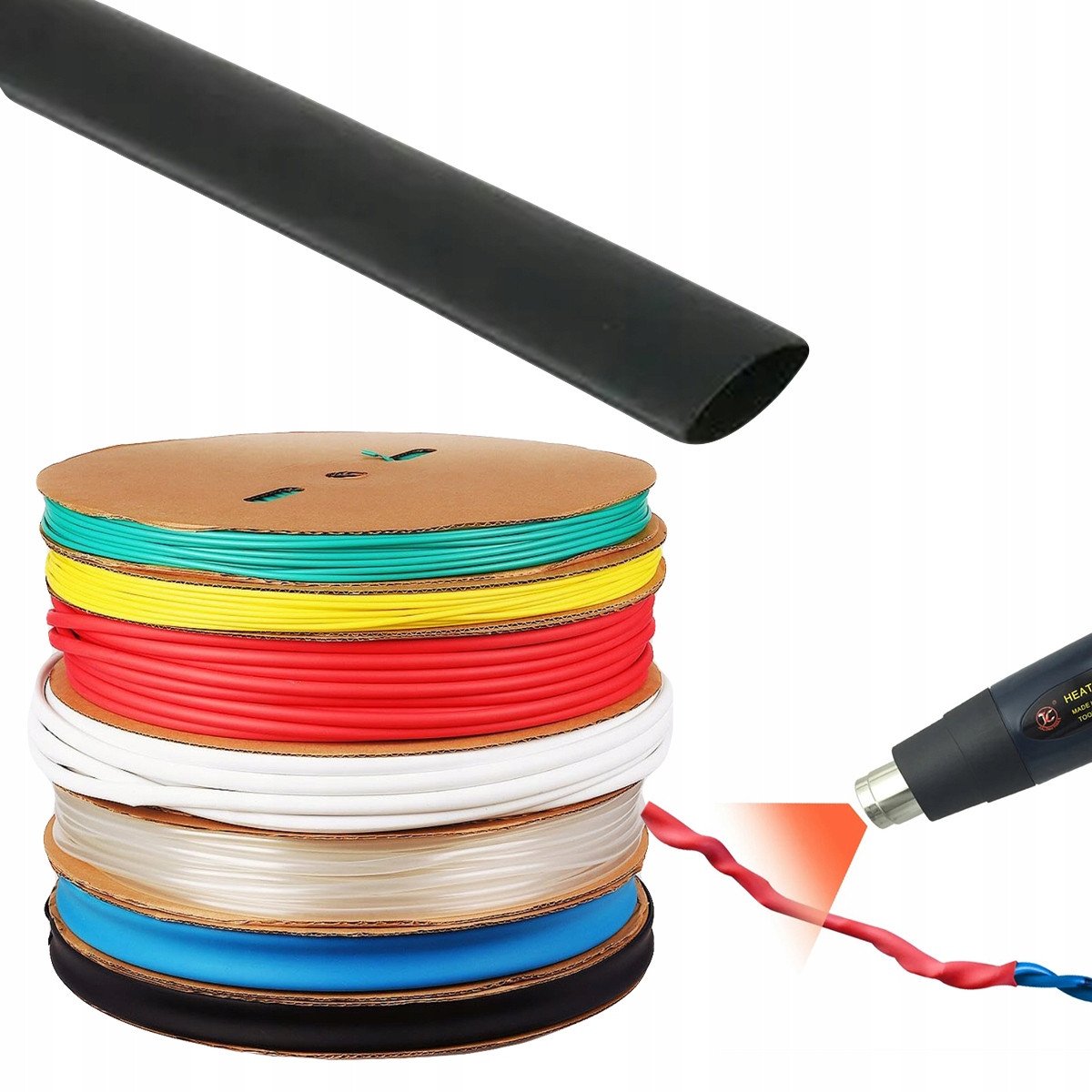 KOSZULKI TERMOKURCZLIWE KOSZULKA RURKA TERMOKURCZLIWA CZARNA 45MM / 22,5MM