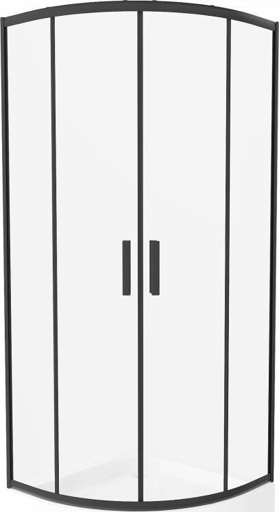 Mexen Mexen Rio kabina prysznicowa półokrągła 70 x 70 cm, transparent, czarny + brodzik Rio, biały - 863-070-070-70-00-4710