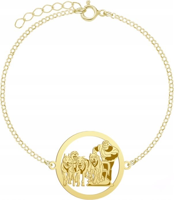 Radziszewska Jewellery Pozłacana Bransoletka Psie zaprzęgi GRAWER GRATIS