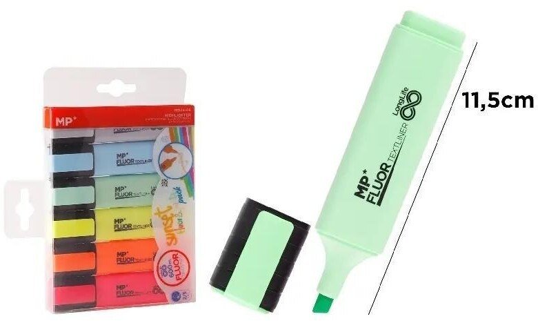 Zakreślacz fluorescencyjny pastel 6szt