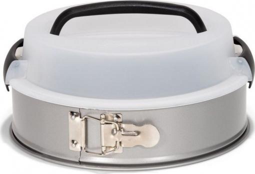 Patisse kształt skokowy z pokrywą nośną 24 cm stal srebrna