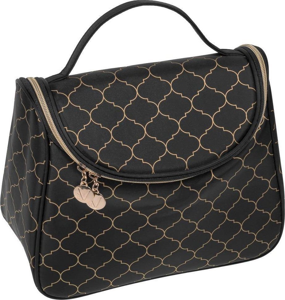 Auri Art Deco kuferek kosmetyczny z klapą Czarny