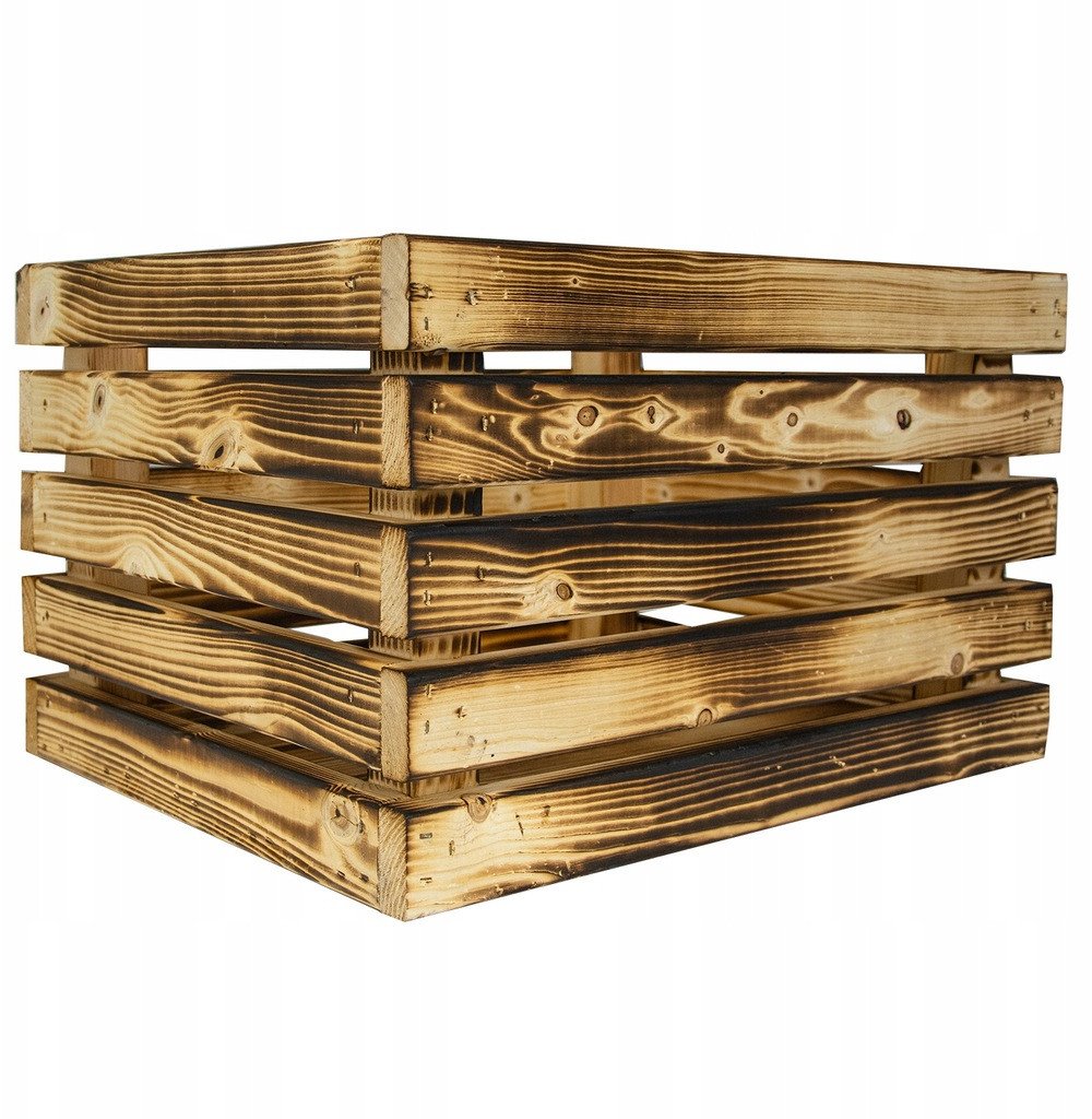 Drewniana skrzynka opalana PREMIUM dekoracyjna 50x40x30cm duża