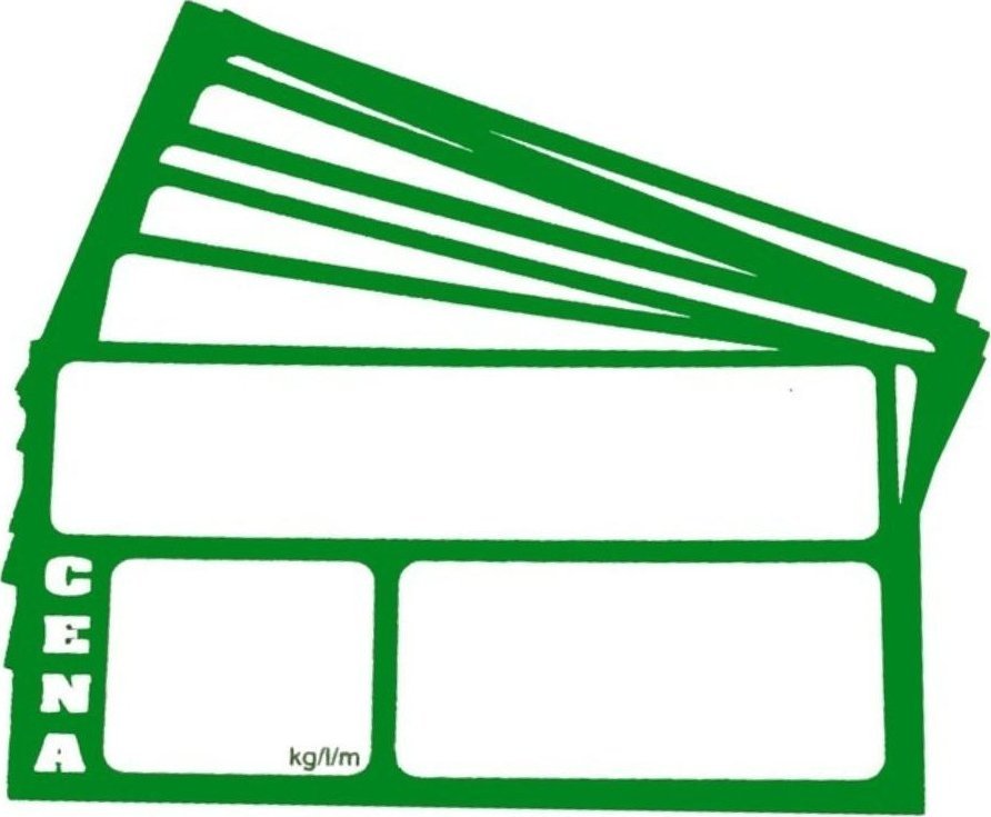 StudioCen Cenówki do listew karton 38x70mm 3 okienka zielone 100szt.